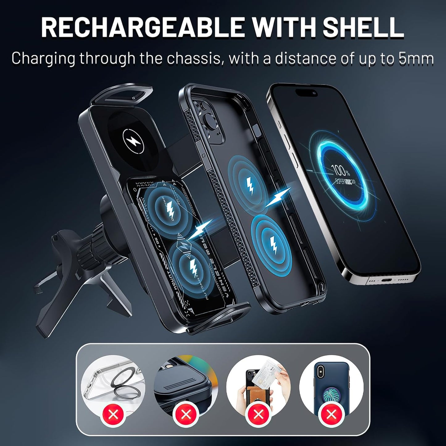 2 in 1 Auto Rotating Phone Holder