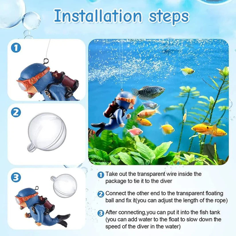 Floating Aquarium Diver Cartoon(5 pcs set)