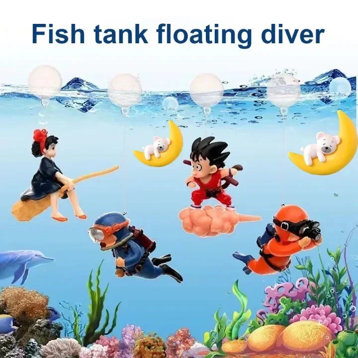 Floating Aquarium Diver Cartoon(5 pcs set)